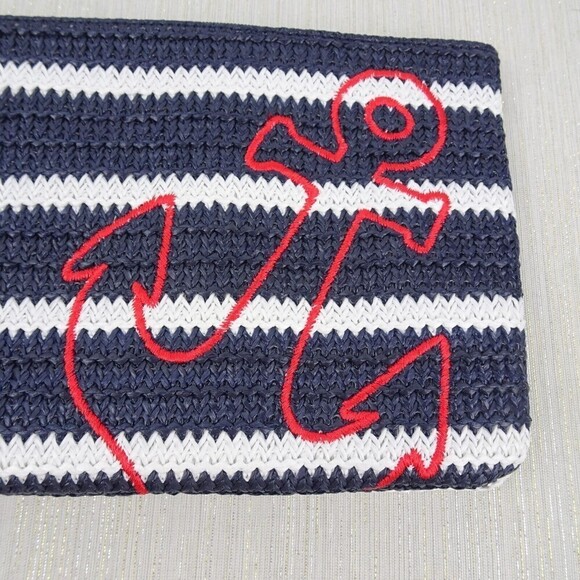 Vera Bradley ANCHORS AWEIGH Factory Style Straw Beach Wristlet Woven Summer New - Picture 4 of 10